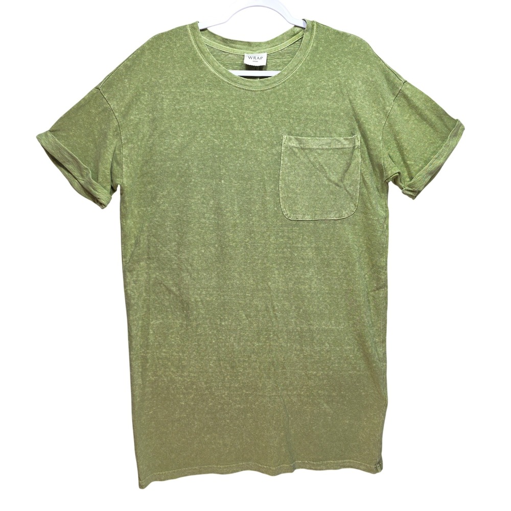 Wrap London Hemp Organic Cotton Hemp Tshirtโ Acid Wash Olive Green Sz 6 Pocket